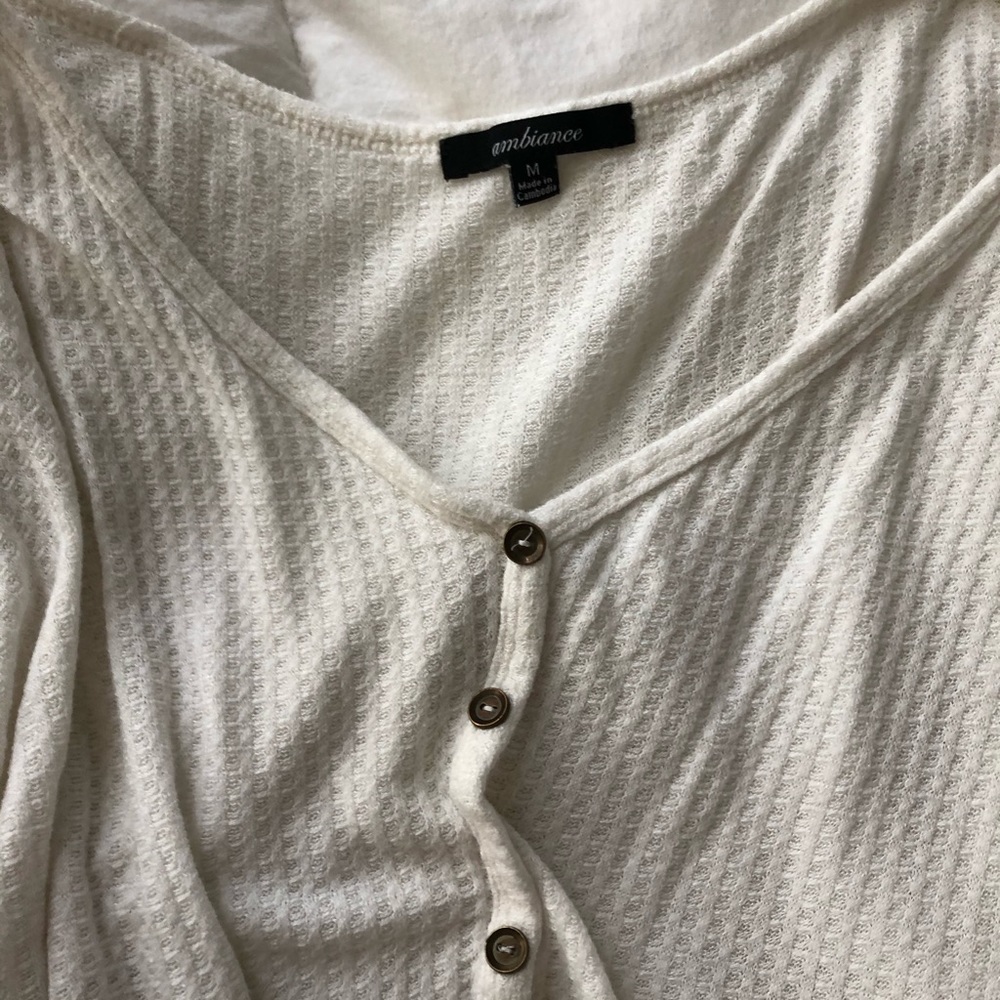 Relaxed fit long sleeve crop top, size M
